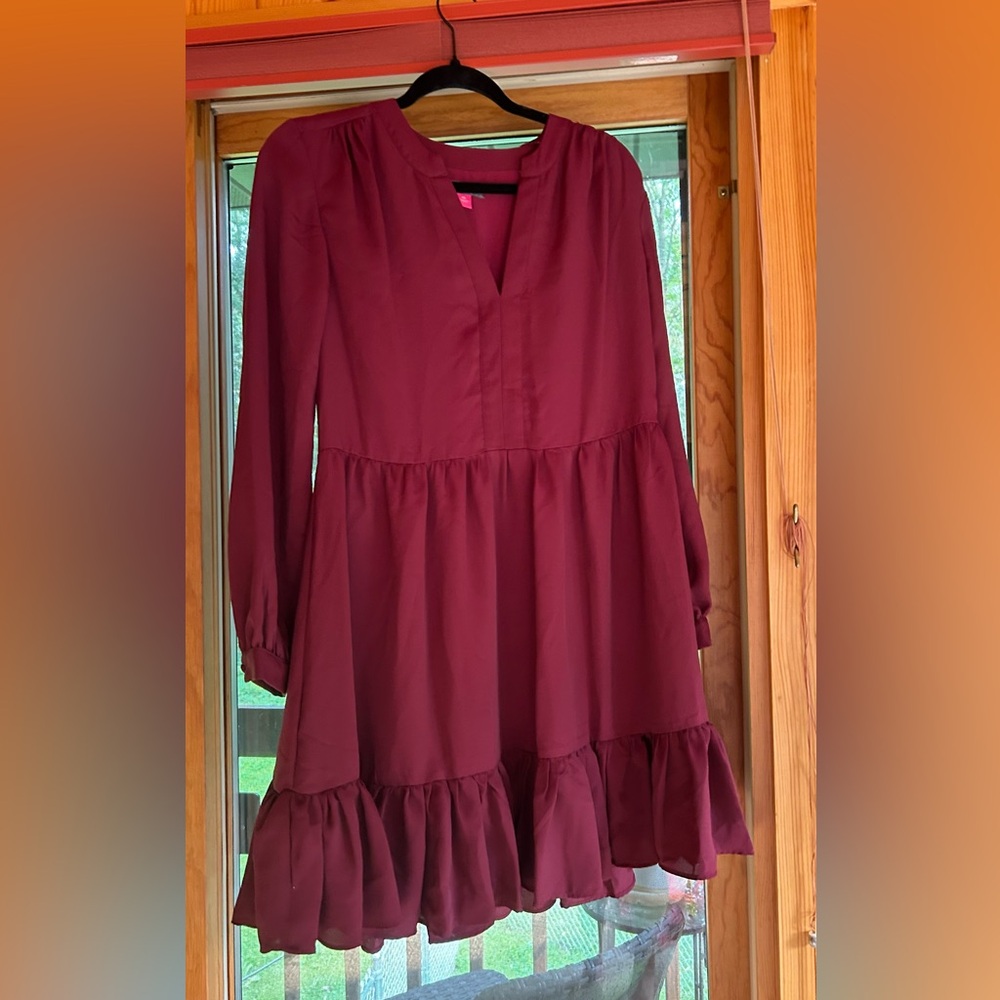 Vince Camuto Burgundy Casual Dress